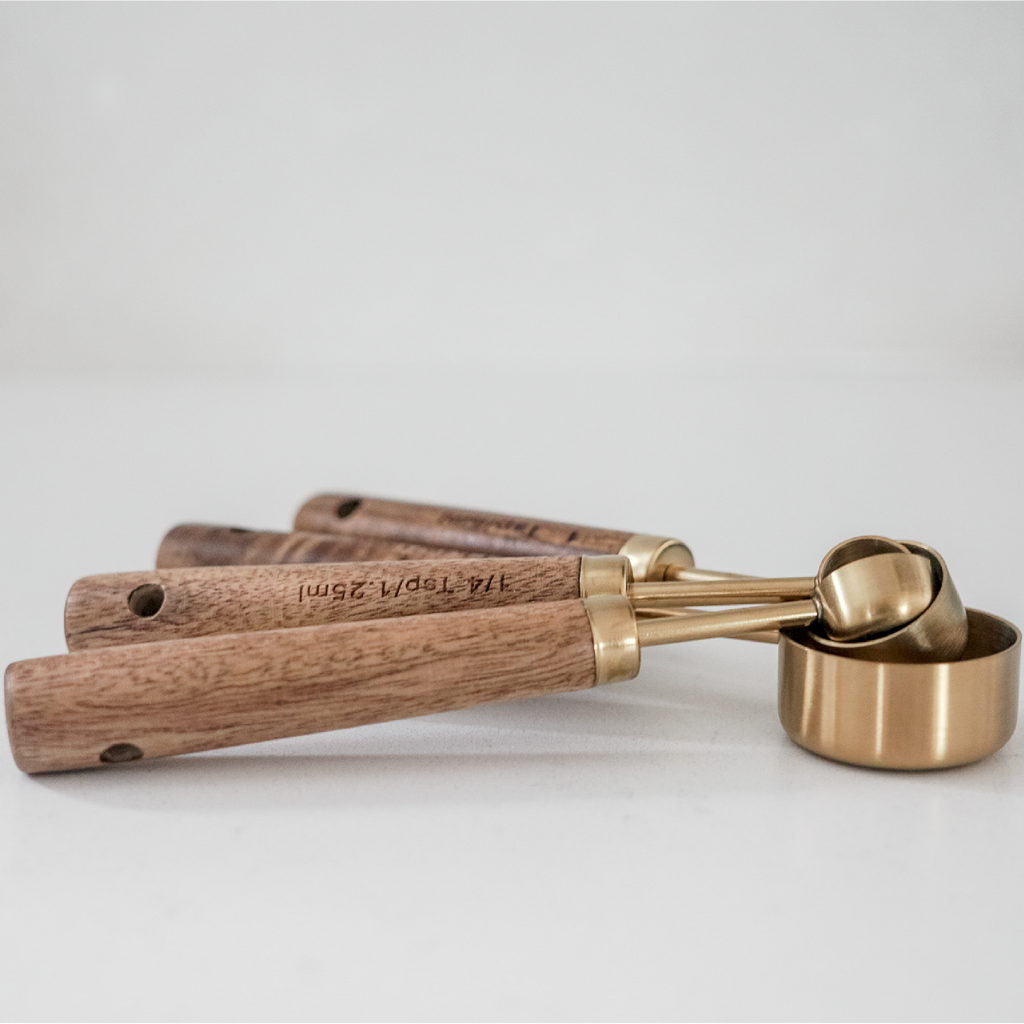 Wooden Measuring Spoon Set Carved From Black Walnut, Cherry, or Sugar Maple  Wood 1 Cup, 3/4 Cup, 1/2 Cup, 1/4 Cup 